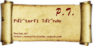 Péterfi Tünde névjegykártya